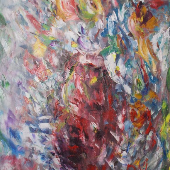 Certified Original "Peppy French Floral" oil painting by Davila, 18"x24" - Picture 5 of 6